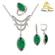 Gümüş zirkon taşlı set